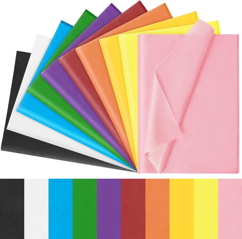 Laidans 120 Sheets 20"X14" Colored Tissue Paper for Gift Bags Wrapping, Art Tissue Paper Bulk for Weddings Birthday Party Crafts Decoration, 10 Colors - Image 1